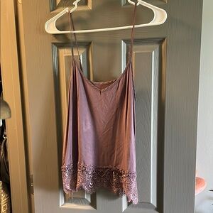 American Eagle Outfitters Purple Camisole with Lace Trim